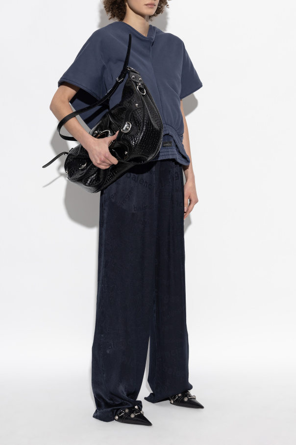 パンツ BALENCIAGA SILK CREPE TROUSERS Balenciaga Silk trousers with monogram | Women's Clothing